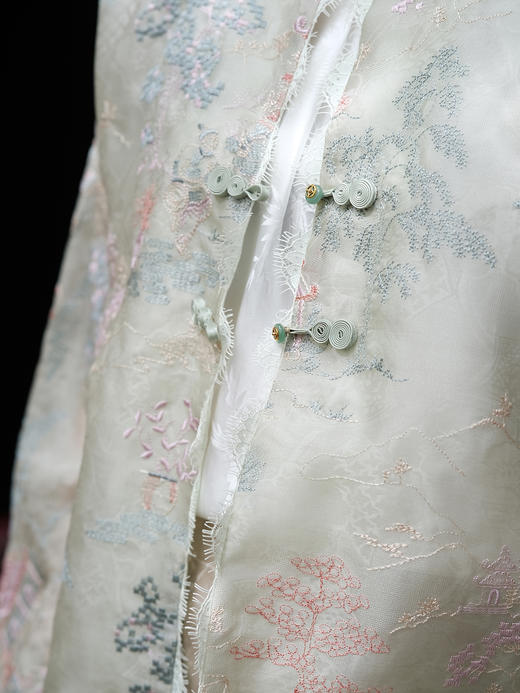 盛唐牡丹 |薄荷绿真丝绡如意湖亭外套 商品图2