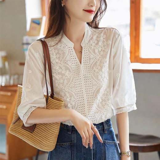 LPIUTY重工刺绣花朵短袖-B08ZJ-80403（下单3-7天发货） 商品图3