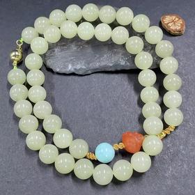 珠光宝气*和田玉笑佛项链