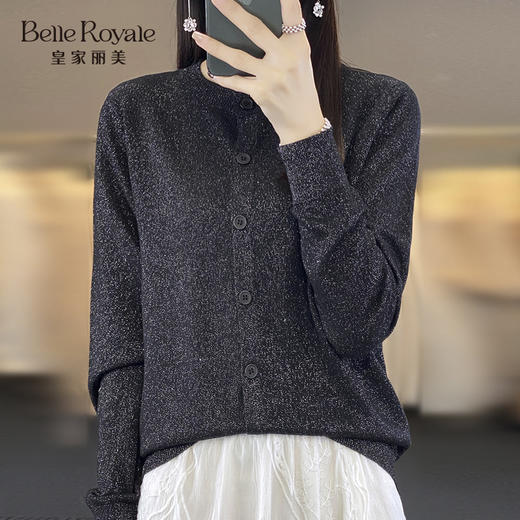 春秋针织开衫银丝针织衫女士打底上衣SZ2701 商品图2