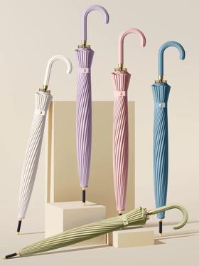 雨伞遇水开花高颜值创意感加大抗风暴长柄直杆男女雨伞