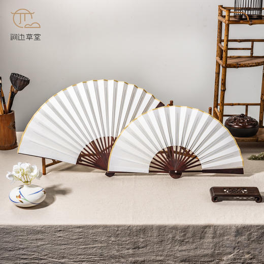 清代紫檀老料制苏工折扇 商品图0