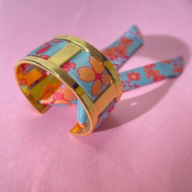 北京仓｜AN-NEE-JMA-夏花 2cm丝巾 手镯（金色）［法国设计师］