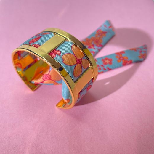 北京仓｜AN-NEE-JMA-夏花 2cm丝巾 手镯（金色）［法国设计师］ 商品图0