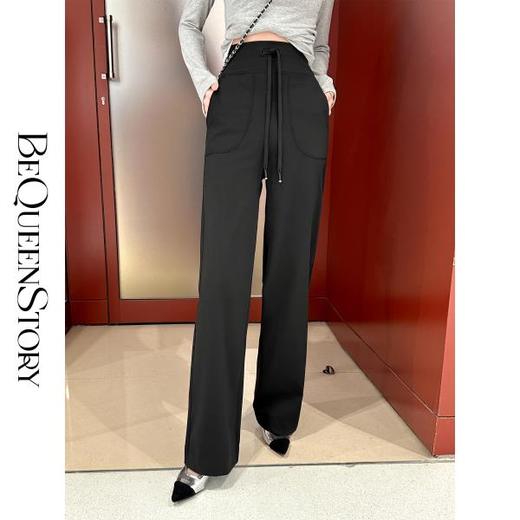 【大货捡漏，不退不换】  【松弛主义】时尚裸感弹力休闲高腰显瘦垂感直筒裤 商品图0