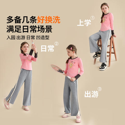 【清仓捡漏】【110 120】【精典泰迪】女童春秋款时尚开衩阔腿裤裤子 商品图6