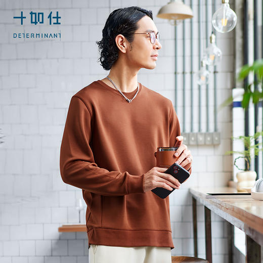 十如仕针织半高领莫代尔四面弹立云感热能通勤轻卫衣-T25 商品图2