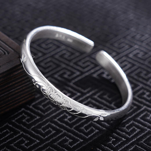 【花挽清风】子佩集S999银手工手镯原创设计【55061118】2407 商品图1