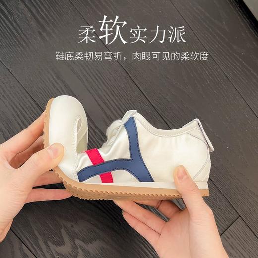 ZHR则则真皮德训鞋女复古平底阿甘鞋女圆头透气运动休闲小白鞋女 商品图3