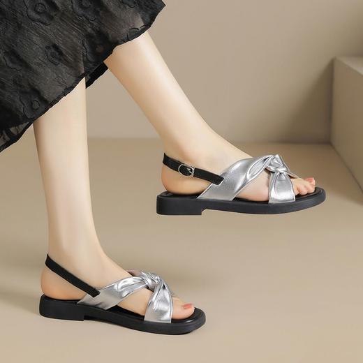 ZHR则则小香风简约时尚平底凉鞋女2024夏季新款百搭轻便韩版女鞋 商品图9