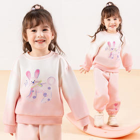 贝贝怡童装儿童长袖卫衣套装2024新款宝宝秋装女童春秋季两件套潮ZB3DT026