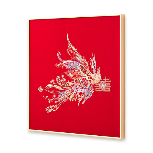 多喜爱婚庆精美刺绣装饰画喜嫁装饰系列 鎏金翼彩 商品图6