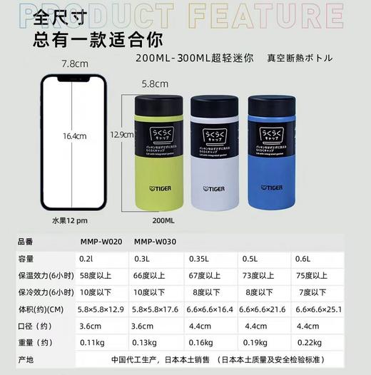 唐恩预售：日版虎牌迷你mmp-w系列保温杯 商品图3