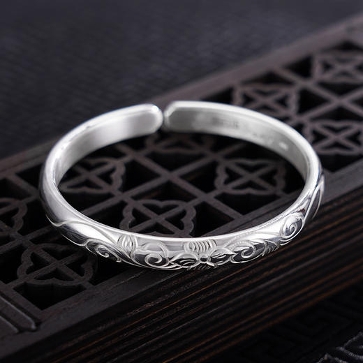 【奇花秘境】子佩集S999银手工手镯原创设计【55061115】2407 商品图1