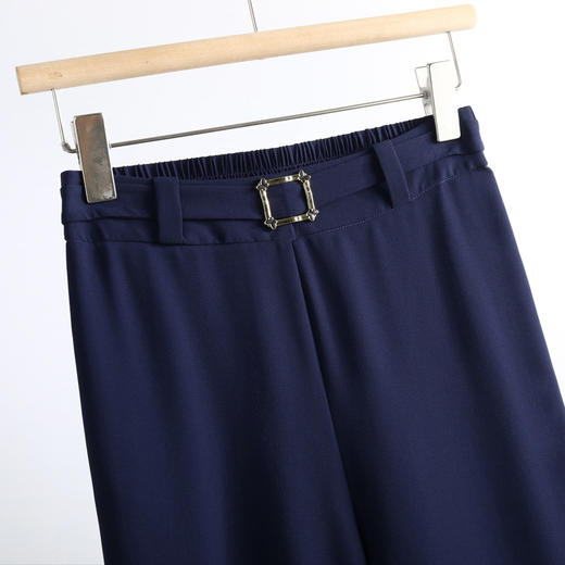 简约休闲雪纺后腰松紧，垂感修身洋气阔腿裤MYX-2155 商品图3