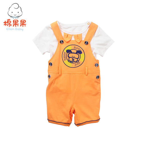 棉果果夏季男童女童卡通短袖背带裤套装M212309218255 商品图3