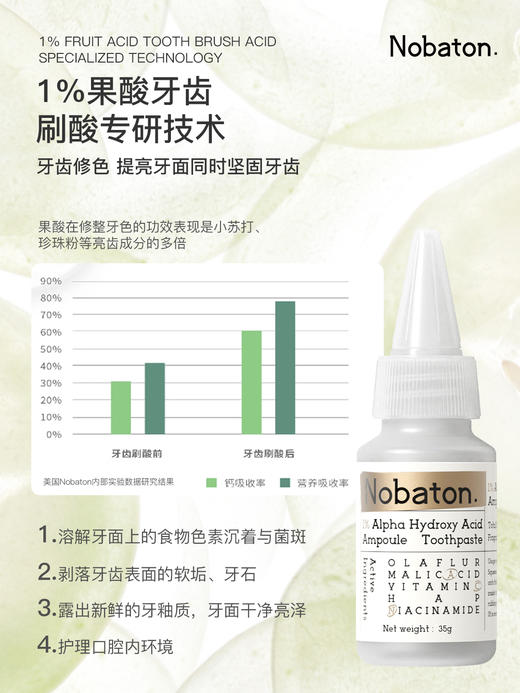 NOBATON好莱坞明星私房牙膏！【美国Nobaton诺巴顿安瓶精华牙膏】35g/支*3共105g  进口安瓶牙齿精华🦷口腔护理进阶体验！ 商品图7