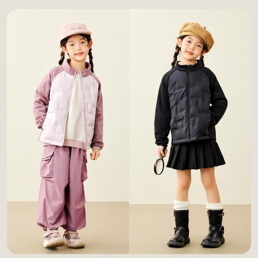 【mini亲子】迷你巴拉男女童撞色柔软羽绒服宝宝保暖羽绒外套 商品图2