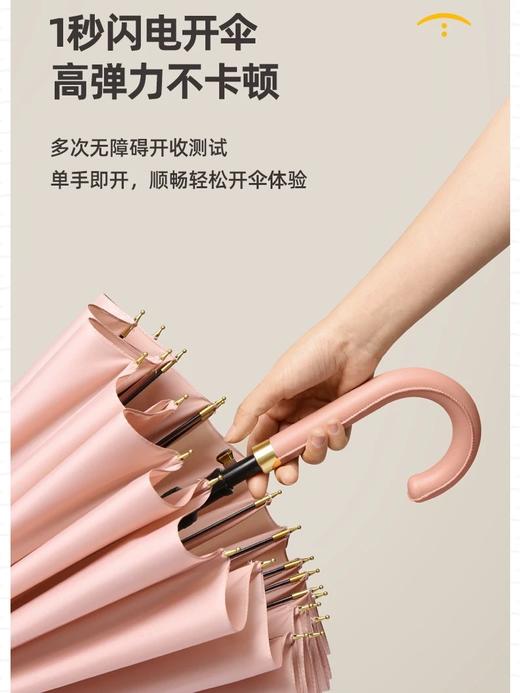 雨伞遇水开花高颜值创意感加大抗风暴长柄直杆男女雨伞 商品图2