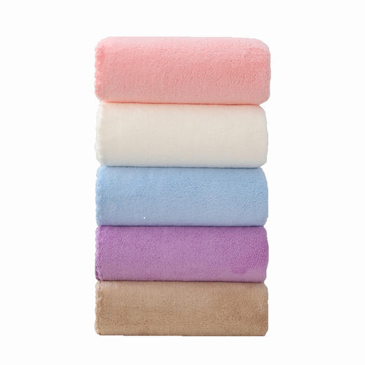 【鼎】珊瑚绒浴巾吸水速干不掉毛洗澡巾70*140cm颜色随机 商品图2