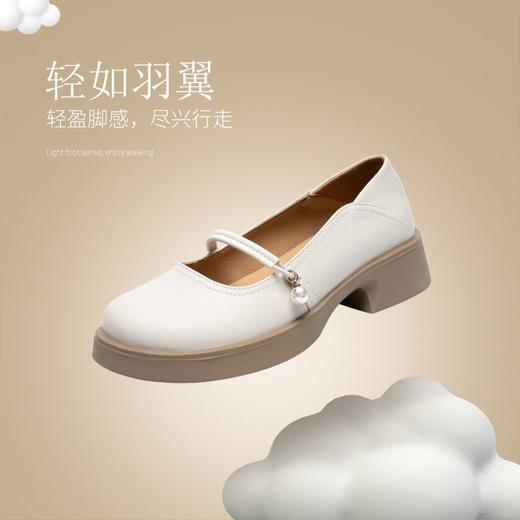 ZHR则则玛丽珍单鞋2024夏季软底轻便一脚蹬裙子温柔平底法式皮鞋 商品图3