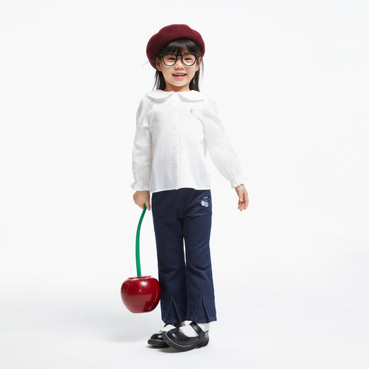 女童净色全棉衬衣新款安奈儿童装实体店同款XG431668 商品图3