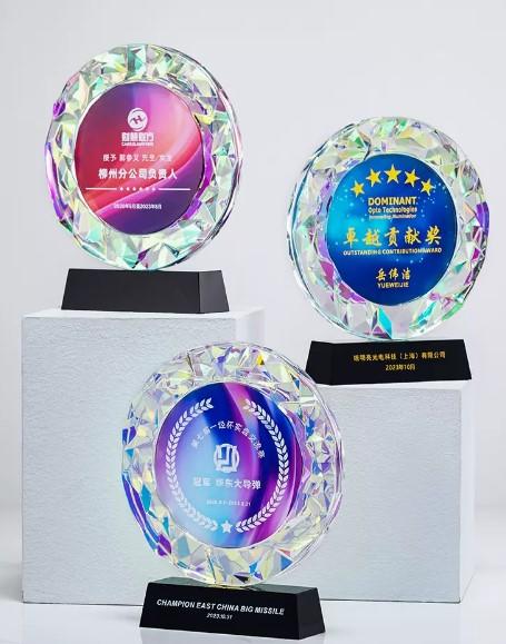 水晶奖杯定制定做高档创意菱形圆奖牌年会优秀员工刻字颁奖纪念品 商品图3