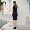 IWY/无袖百搭西装连衣裙女藏青色无袖高级设计感修身搭配西装单穿Q1071 商品缩略图3