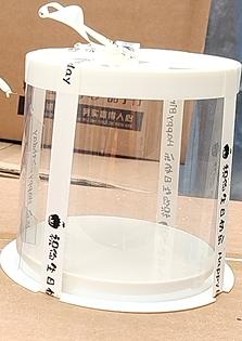4寸蛋糕盒 圆盒（白色底+盖+透明围边） 108套/箱