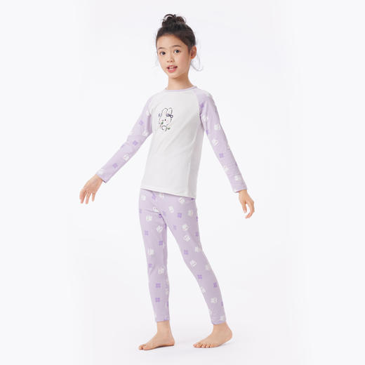 都市丽人眯雅佳保暖衣轻暖套装棉拉架薄童装儿童保暖衣棉质套装JWT9A4 商品图6