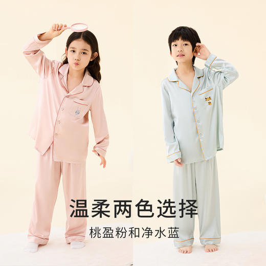 金三塔夏季新品真丝睡衣绣花学生两件套可爱桑蚕丝家居服套装  BBY021 商品图3