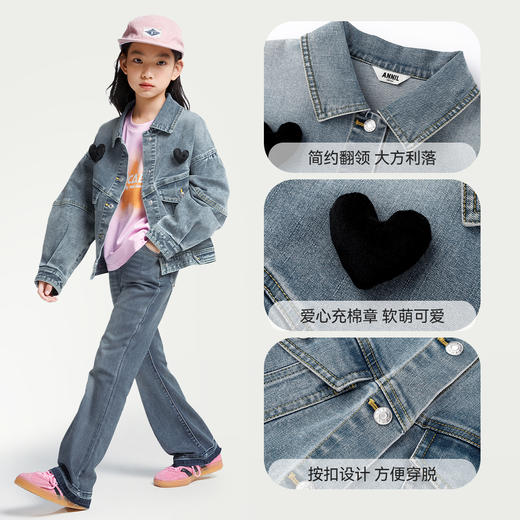 女童百搭牛仔外套新款安奈儿童装EG435518 商品图4