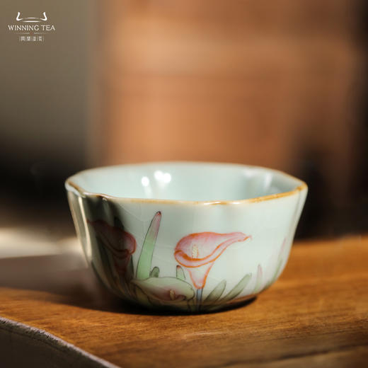 问鼎汝瓷老款大菩提杯（马蹄莲）（紫金釉） 商品图2