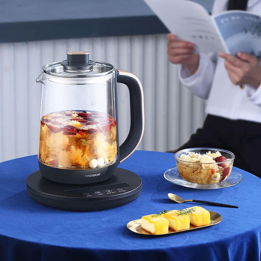 大宇（DAEWOO）煮茶壶1.8L容量家用多功能玻璃花茶烧水壶办公室养生壶DYYS-18H20 DYYS-18H20养生壶 1.8L 商品图1