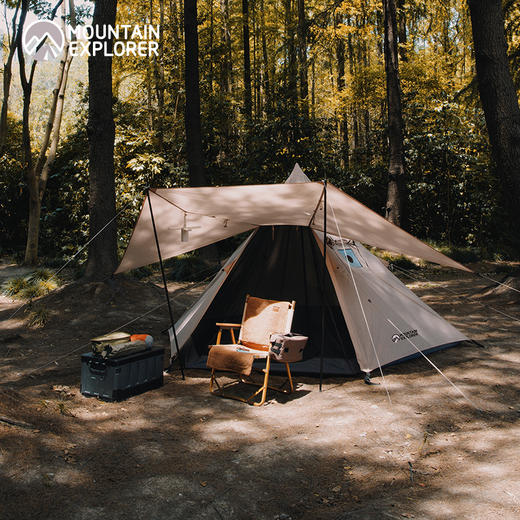 错山帐篷天幕金字塔防晒防雨野外露营帐篷印第安帐篷野营 MP806 商品图1