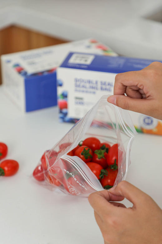 ❗️【GRAREY 双封条密封袋】29.9元2盒🉐到手200个！ 1盒100只，保鲜袋、收纳袋袋通通搞定! 🔻双面加厚10丝，韧性十足  商品图1