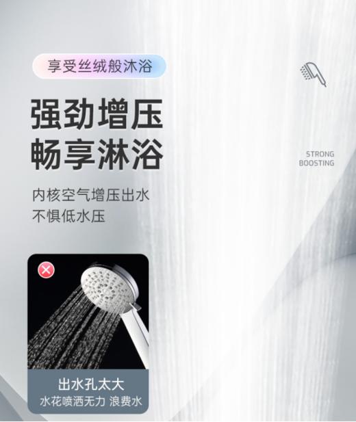 🎈【GEKLIN过滤增压花洒】🔗AIR高速涡轮增压，不惧低水压💥 🔗三档调节，多种出水模式 🌻使用起来力度刚刚好🎉  商品图5