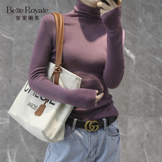 春秋女款高领轻薄针织衫打底上衣可外穿SZ2705 商品图1