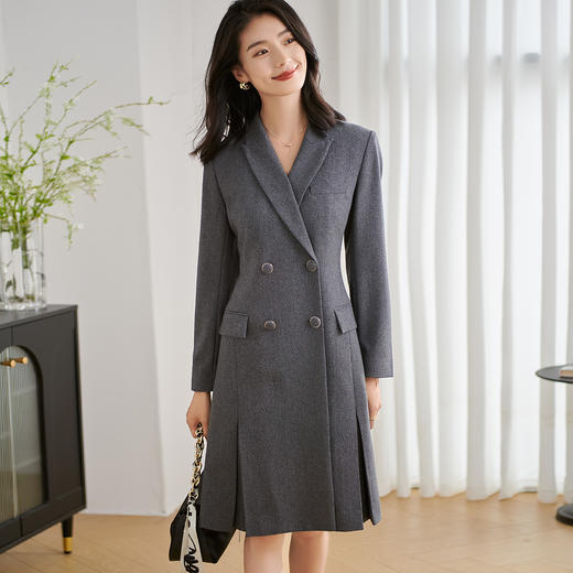 米思阳2026春季新款气质通勤西装裙正肩显瘦小个子正装连衣裙3158 商品图1