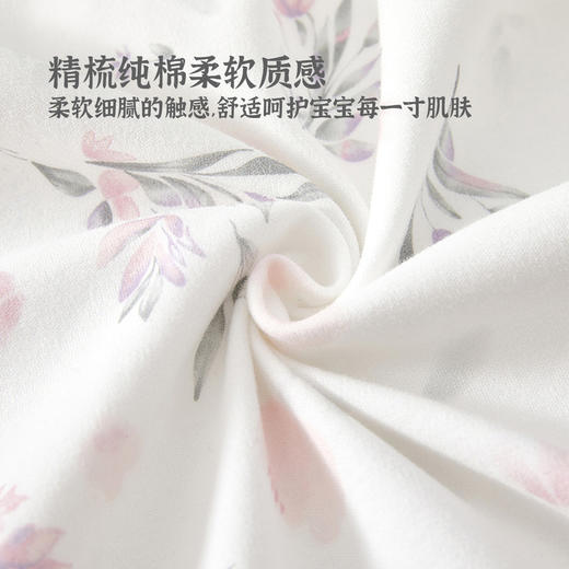 【国潮“飞花似梦”对开连体衣】婴儿连体衣四季款初生女宝宝纯棉哈衣新生儿外出服中国风婴儿衣服 商品图3