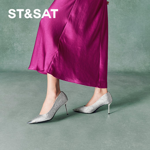 星期六精致闪钻优雅尖头细高跟SSC3111098 商品图3