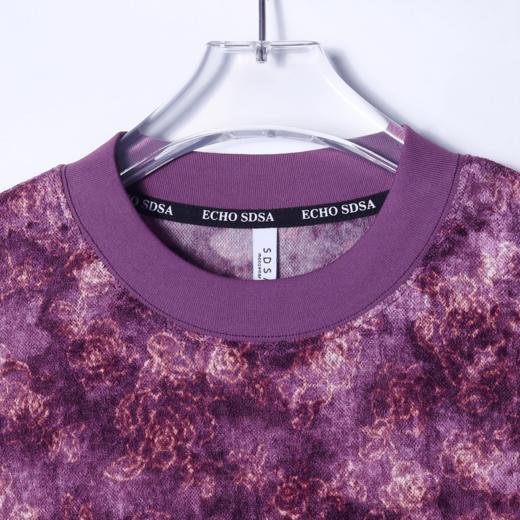 T1495夏季新款时尚扎染花朵提花男士上衣宽松百搭潮流短袖小众印染T恤 商品图3