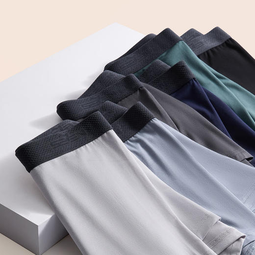 柒牌男士内裤莫代尔男生5A抗菌透气四角裤男款短裤衩3条装平角裤	127F70320 商品图2