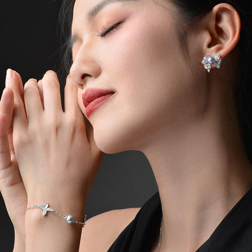 Manreya玛芮雅迷蝶银镀金真多麻海水珍珠手链 商品图1