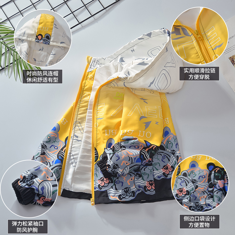 【反季福利】【秋季必备】秋季新款儿童冲锋衣男女童薄款外套冲锋衣秋季防风防水外套秋季中大童装100%