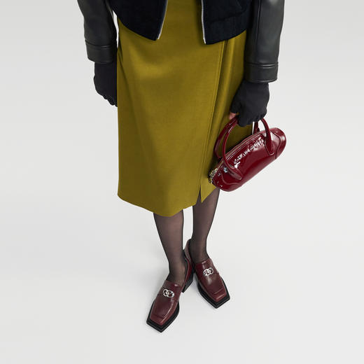 [捡漏价]lost in echo2024秋季新款复古双皮带开衩垂感直筒半身裙短裙女 商品图2