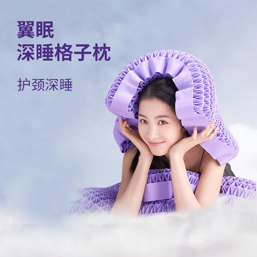 翼眠非乳胶枕舒适睡眠格子枕头芯无压枕透气高低波浪形颈椎枕头经典枕 商品图0