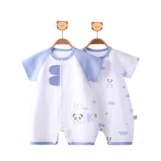 【可爱萌趣 软糯舒适】纯棉婴儿连体衣夏季空调服宝宝衣服新生儿哈衣短袖睡衣外出爬爬服 商品图4