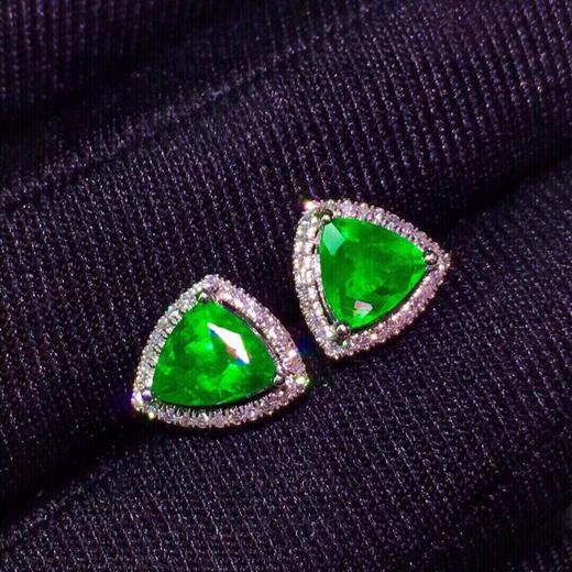 1.2ct 祖母绿耳钉 商品图2