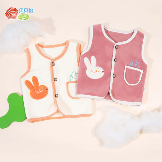 贝贝怡童装儿童双面绒马甲春秋冬内搭外穿奥粒绒保暖上衣男女宝宝ZB3DS003 商品图1